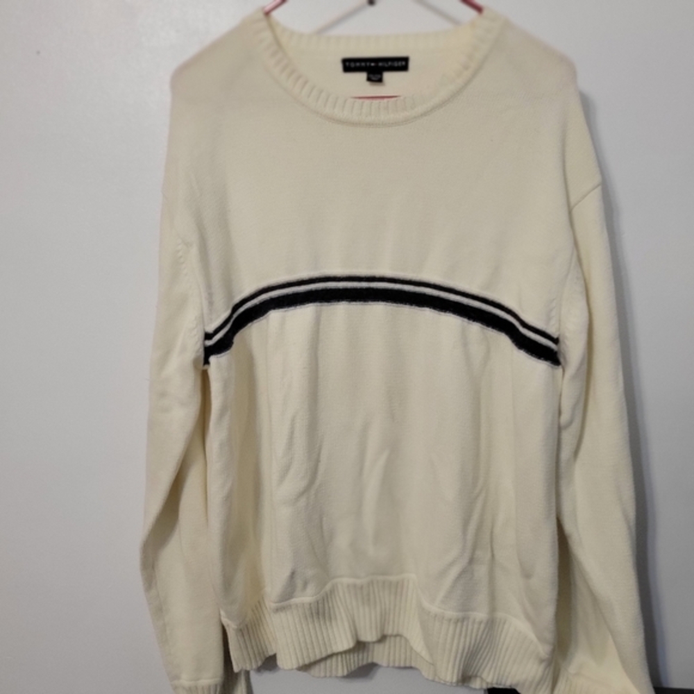 Mens vintage Tommy Hilfiger cream sweater xxl